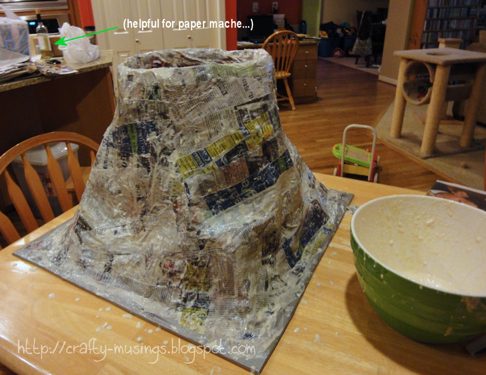 Crafty Musings: Making of a volcano - Day 1