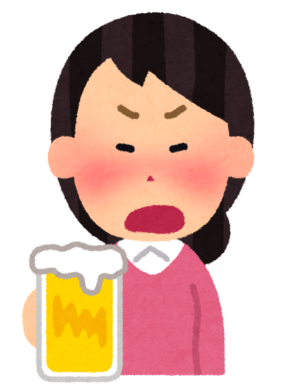 いろいろな表情の酔っぱらいのイラスト 女性 かわいいフリー素材集 いらすとや