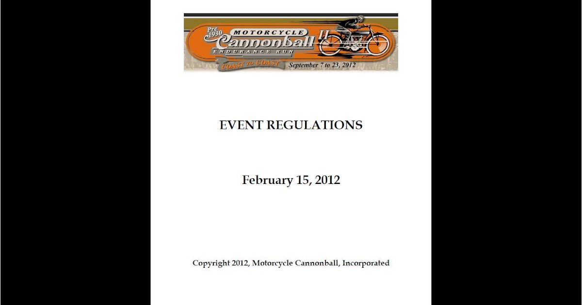 cannonball run rules and regulations