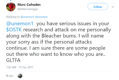 Marc Cohodes Tweet, December 15, 2017
