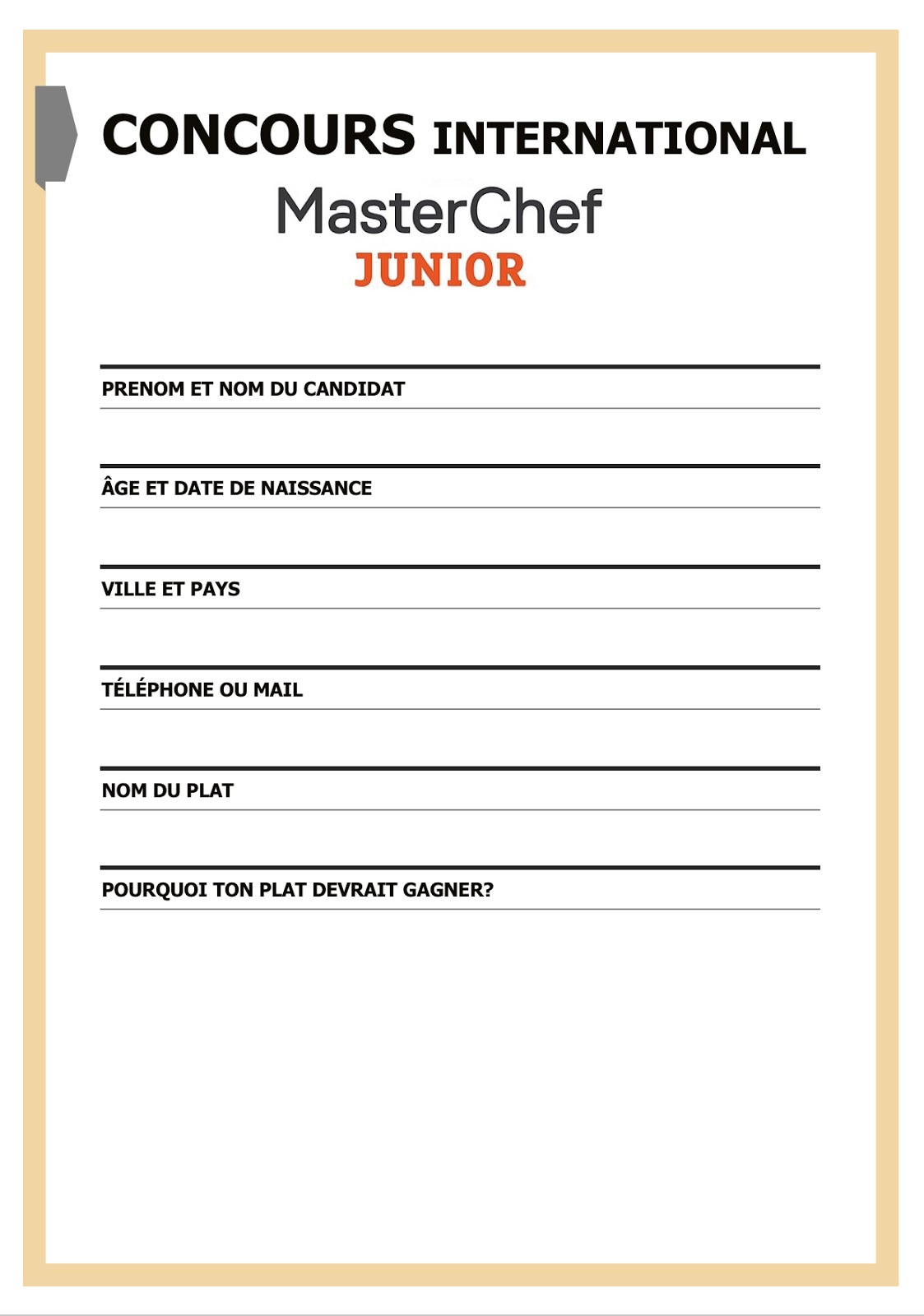 Français en action! Les aliments en question Masterchef Junior vous