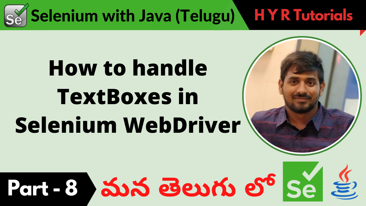 How to handle TextBoxes in Selenium Driver Part 8 H Y R Tutorials