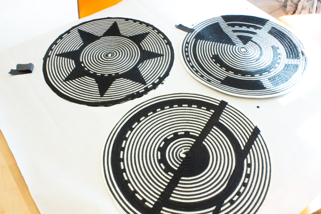 Anthropologie Inspired Place Mat Art- A fun DIY craft for crafters who love African woven basket wall art