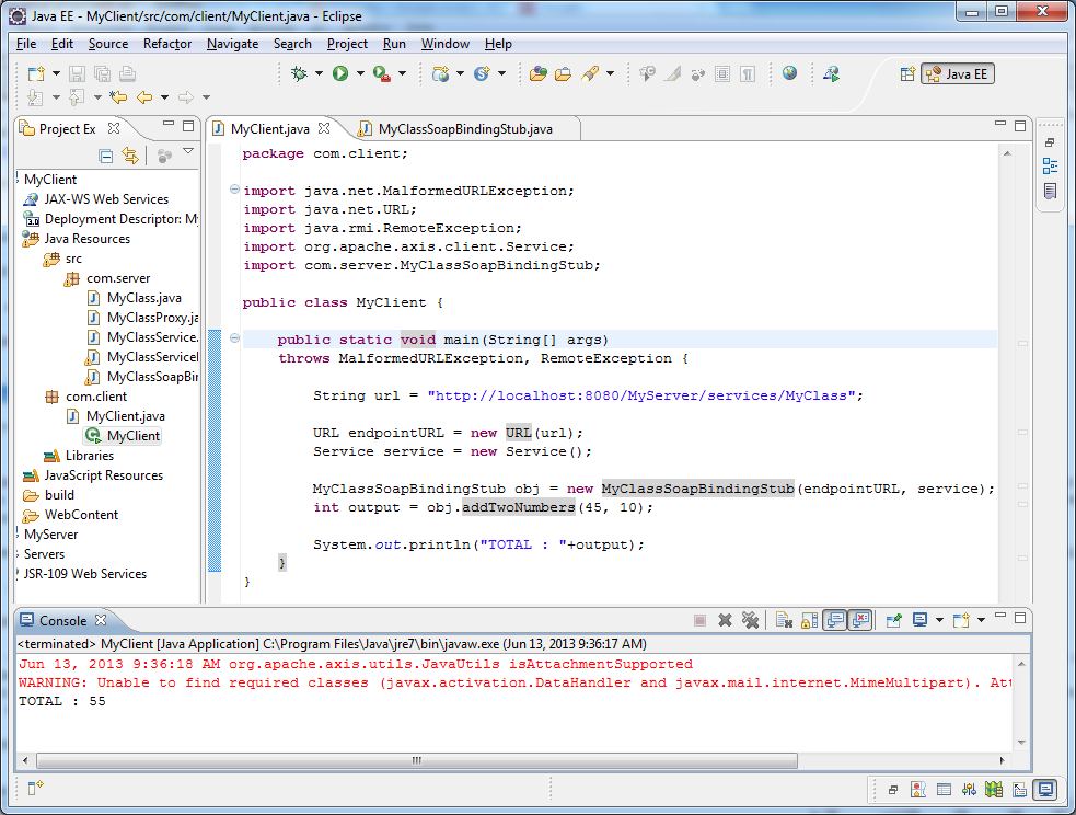 Simple Web Service using SOAP - Java Discover