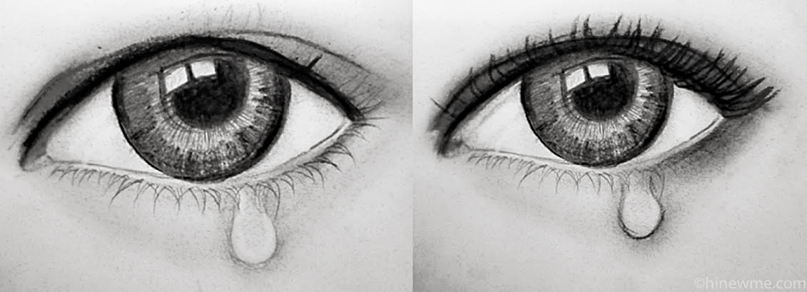 How to draw sketch crying eye step by step - HiArt