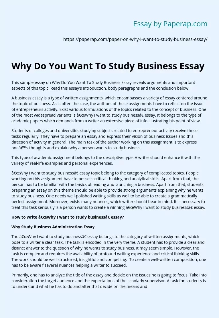 small business essay example