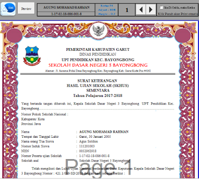  Proses pengolahan nilai raport untuk siswa Aplikasi Pengolahan Nilai Kelas 6 SD Tahun 2018