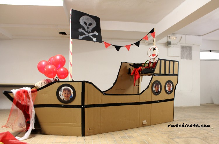 Barco pirata diy de cartón