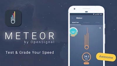 تطبيق Meteor لفحص سرعة الانترنت لهواتف الأندرويد