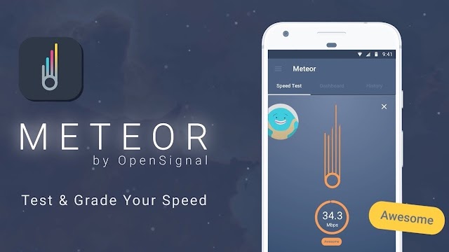 تطبيق Meteor  لفحص سرعة الانترنت لهواتف الأندرويد