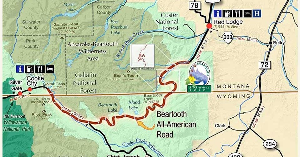GoneByRV Driving the Beartooth - BeartoothHwyMap.JPG