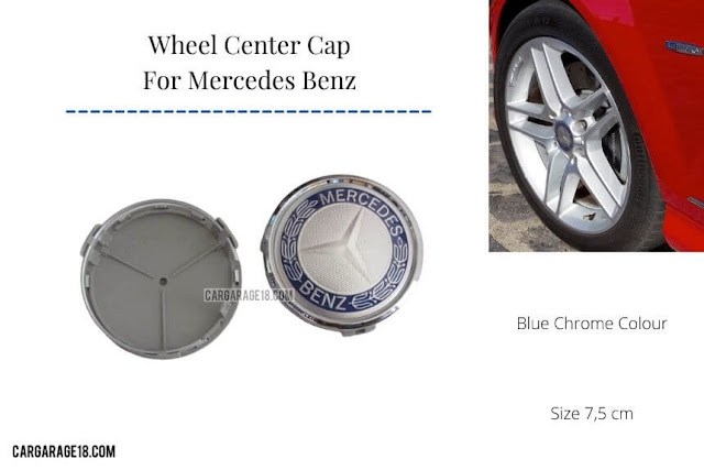 Blue Chrome Wheel Center Cap Size 75mm For Mercedes Benz