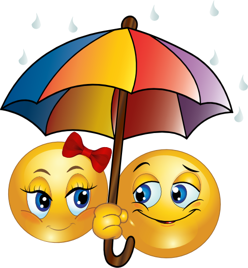 Smileys with umbrella