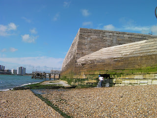 massive sea wall and cannon fortifications