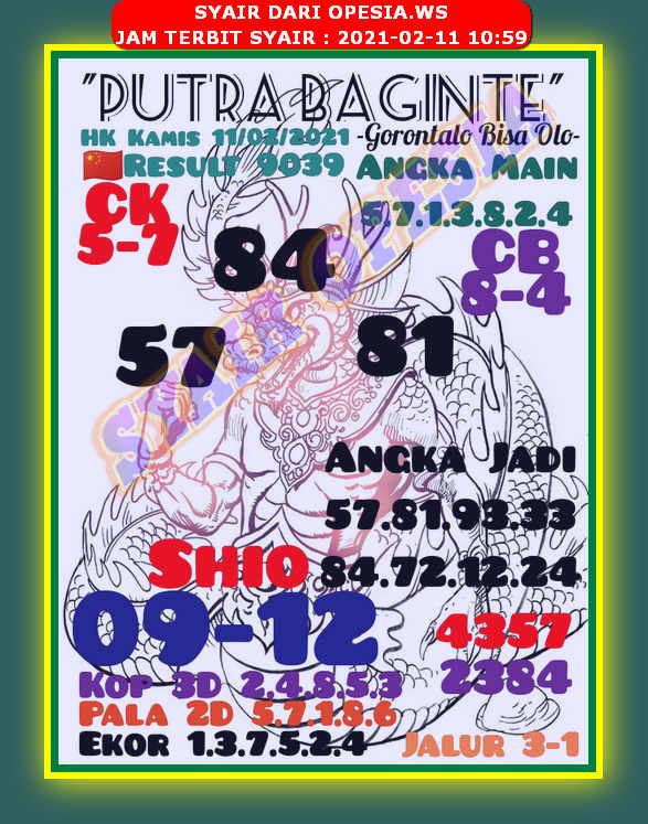 Syair Harian Hk 11 Februari 2021 Kode Syair Sgp Hk Sd Motesia