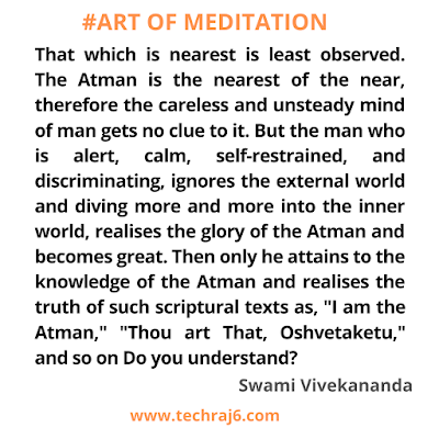 Art of meditation quotes by Swami Vivekananda