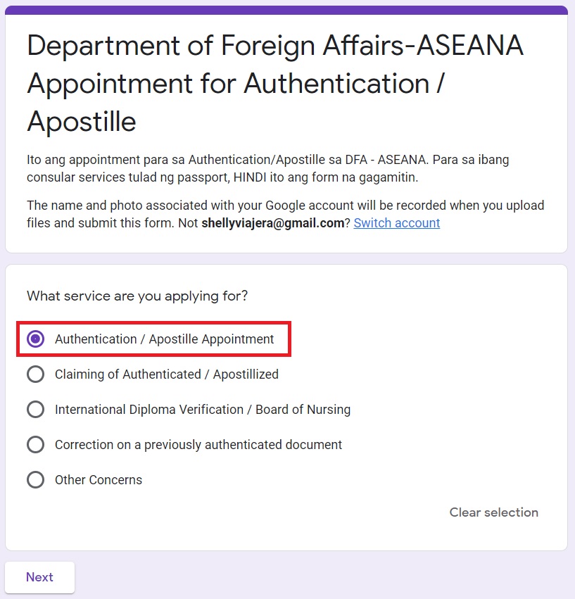 Guide DFA Appointment for Authentication / Apostille Shelly Viajera