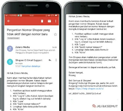 cara mengganti nomor hp shopee yang hilang