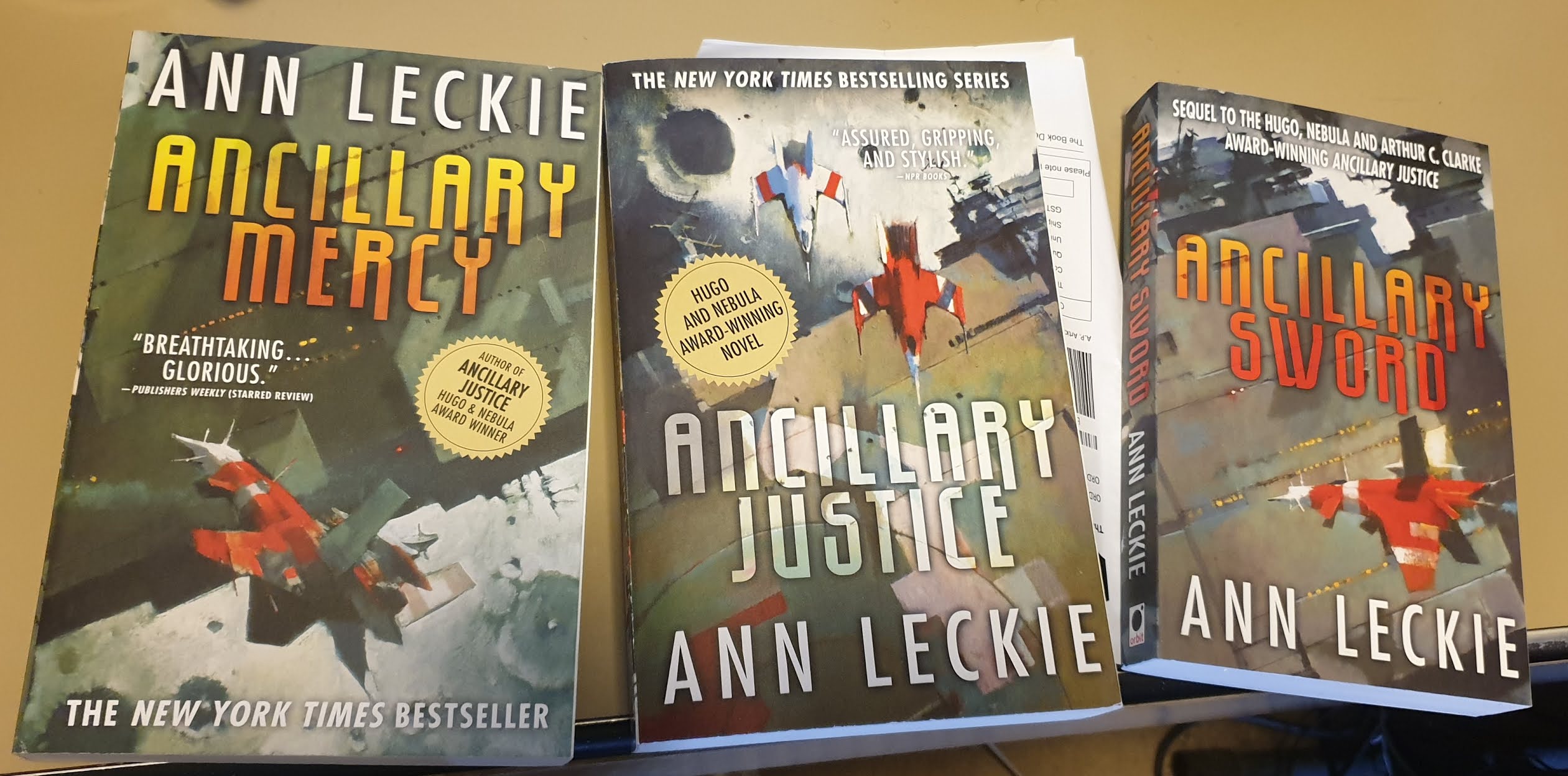 Ancillary Justice Ann Leckie The Hugo, Nebula and Arthur C. Clarke Award  Winner
