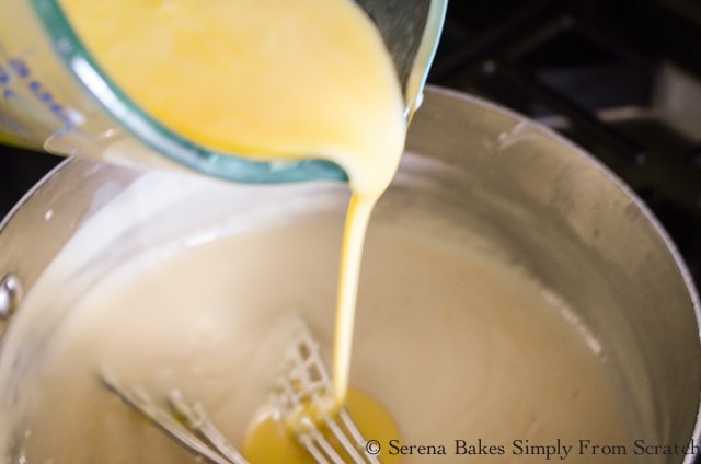 Pour egg mixture into Butterscotch Pudding.