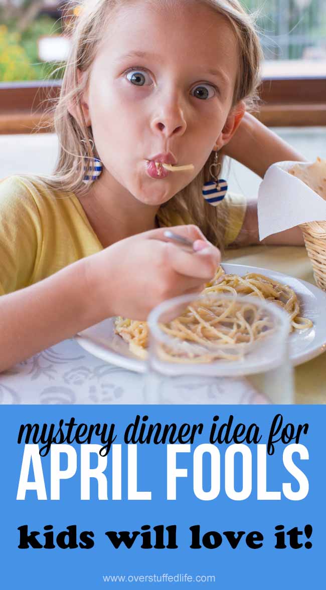 April Fools Day Mystery Dinner Menus for Kids {free printables