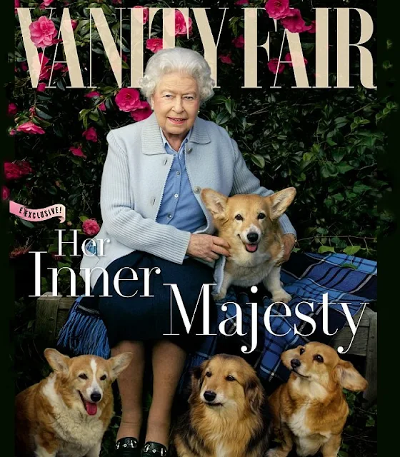 Queen Elizabeth grace the cover of the next edition of Vanity Fair UK to mark the monarch’s 90th birthday - Willow, Holly, Vulcan and Candy