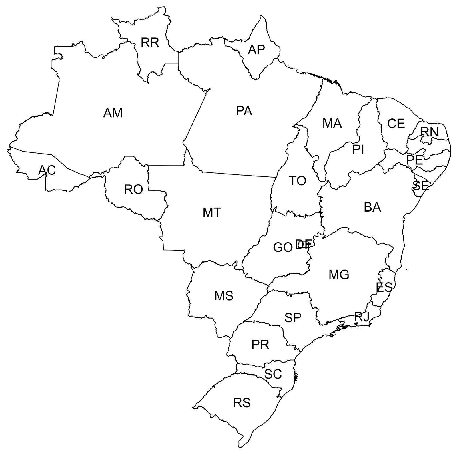 1º mapa Estados do Brasil