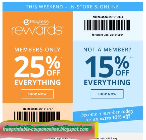 Printable Coupons 2021 Payless Shoes Coupons