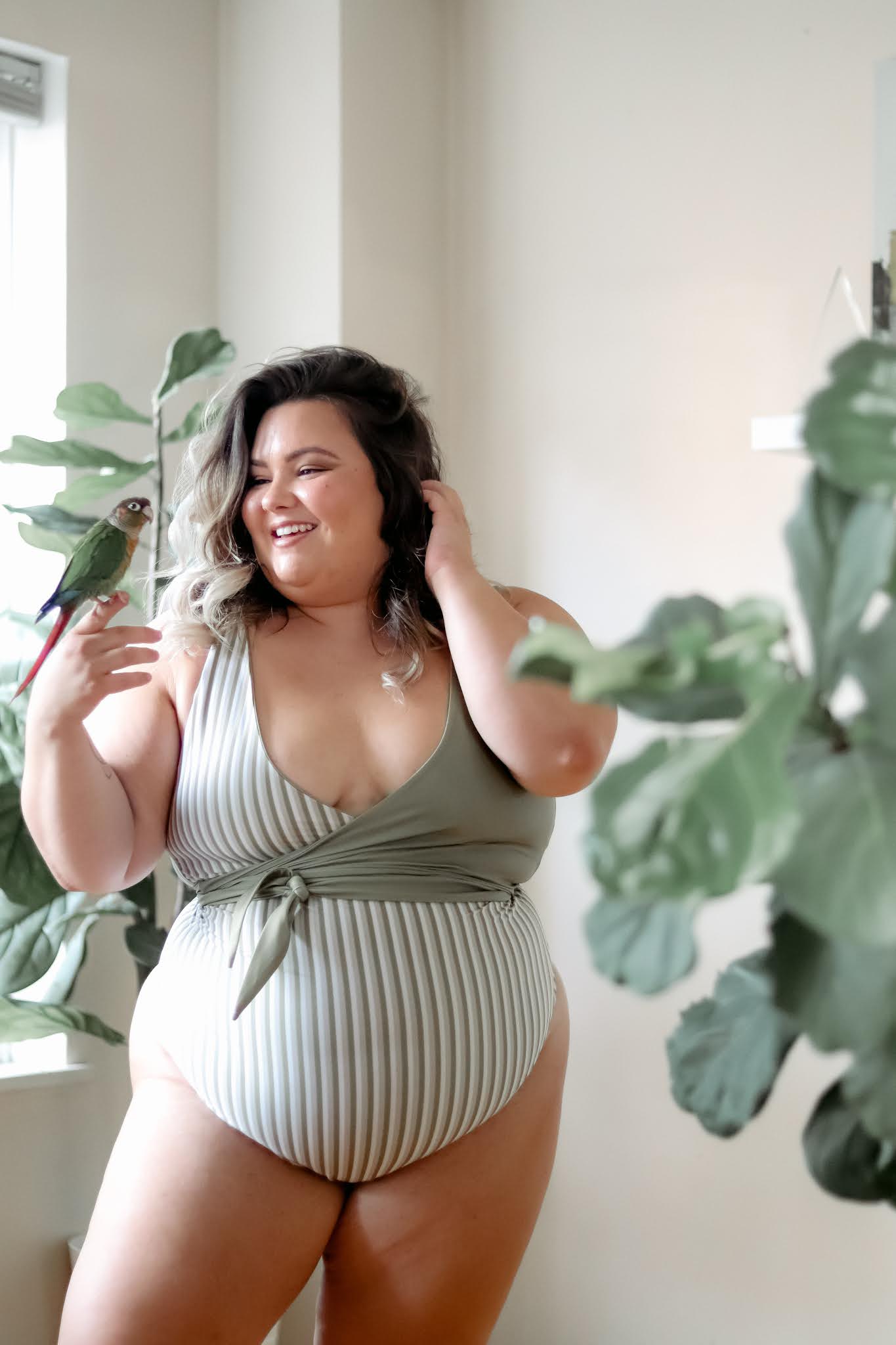 Chicago Plus Size Petite Fashion Blogger Natalie in the City reviews Baiia's sustainable reversible one piece swimsuits