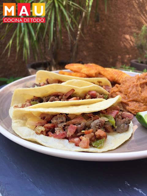 tacos de sirloin estilo tipo el papalote monterrey con tocino