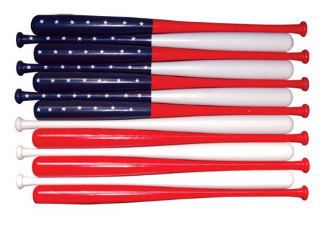 flag of baseball bats