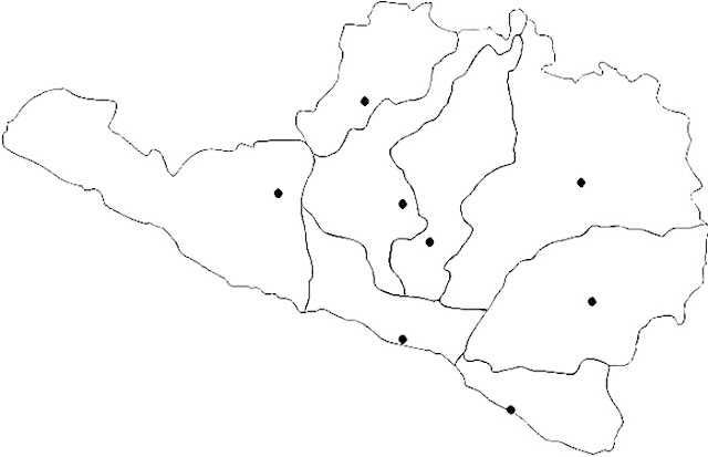 Mapa de Arequipa para colorear sin nombres