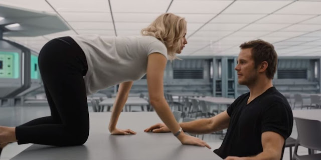 Jennifer Lawrence y Chris Pratt en una escena de Passengers