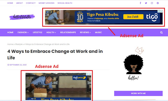 Hellenlifetalks - Website Using Adsense Ads