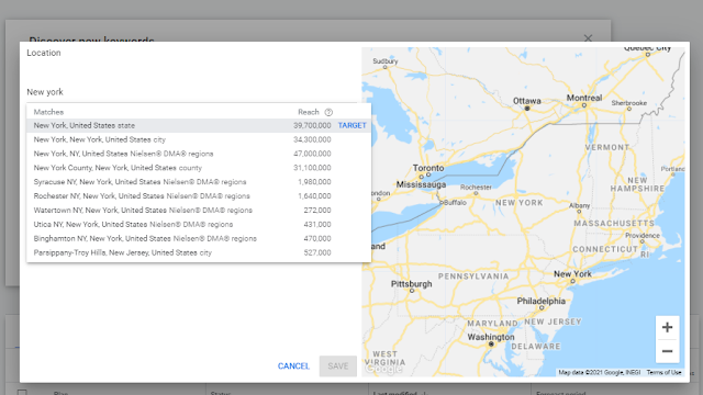 PPC Agency  New York Location to target