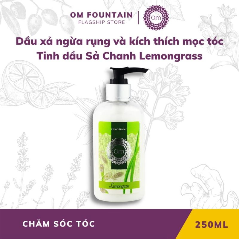 DẦU XẢ PHỤC HỒI NGỪA RỤNG VÀ KÍCH THÍCH MỌC TÓC TINH DẦU SẢ CHANH LEMONGRASS 250ML – OM FOUNTAIN, My Pham Nganh Toc