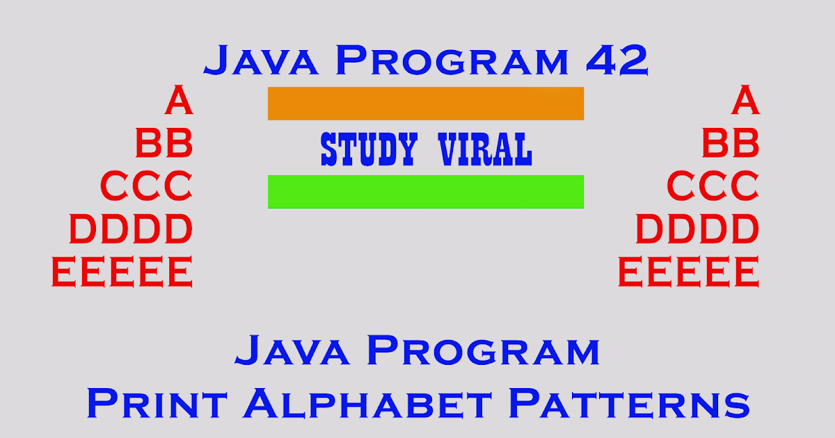 Java Program 42 - Java Program to Print Alphabet Patterns - Study Viral ...