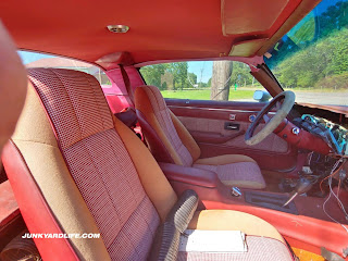 Custom cloth Carmine interior in the 1978 Camaro Type LT.