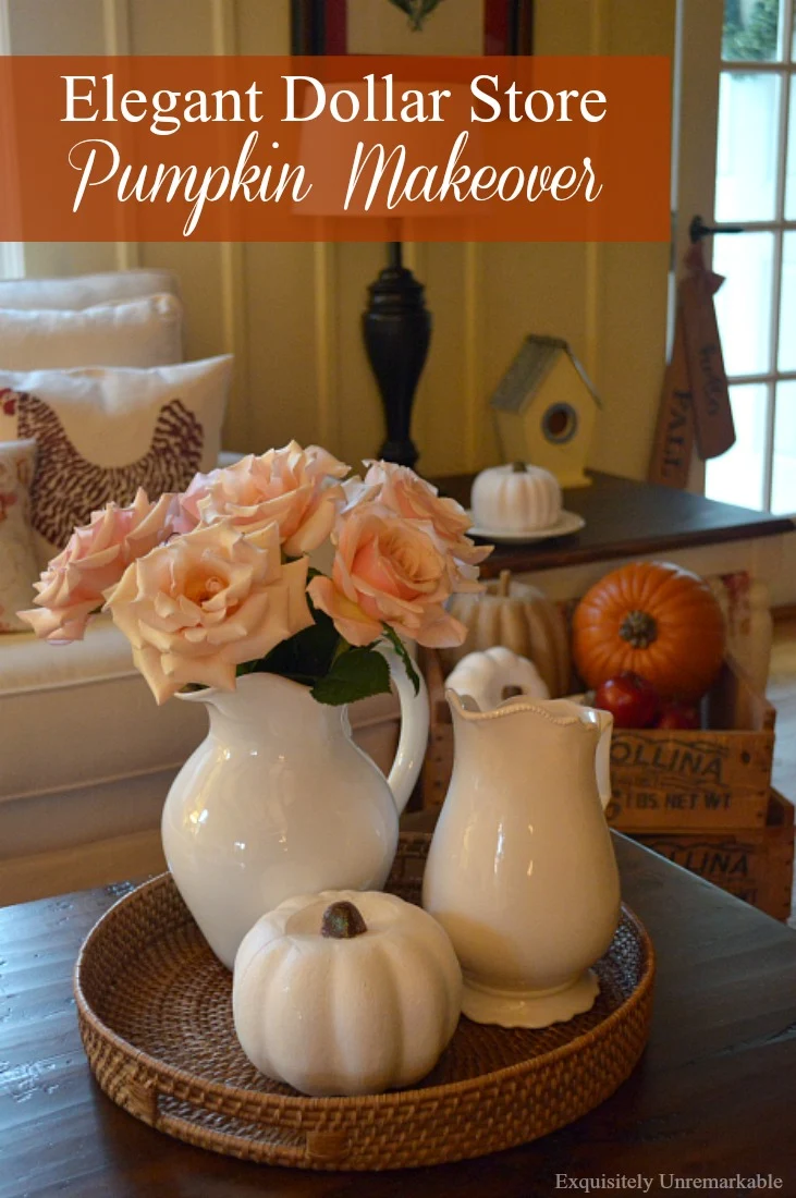 Elegant Dollar Tree Pumpkin Painted Makeover