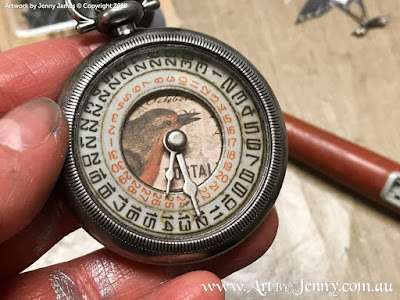 How to use Tim Holtz Idea-Ology Date Dials and Pocket Watches - mixed media art by Jenny James