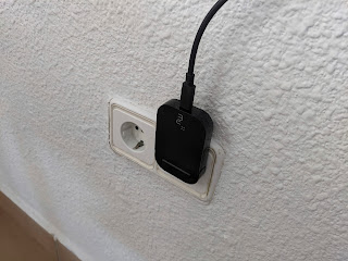 Photo of Mu One in a wall plug.