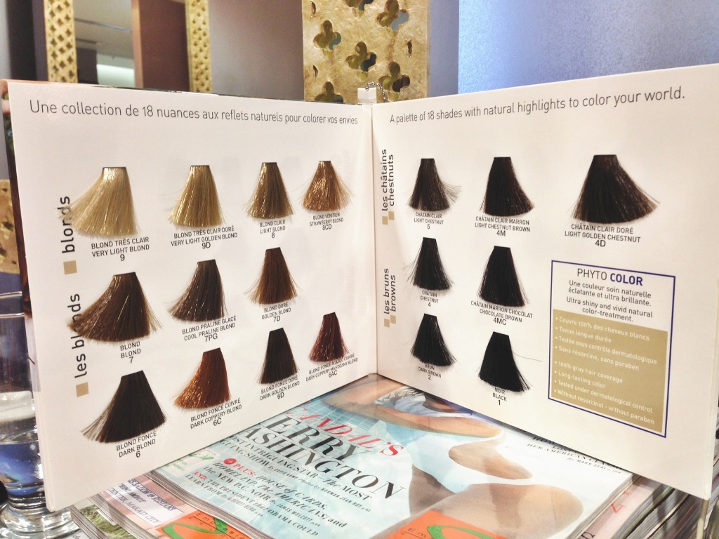 Phyto Hair Color Chart