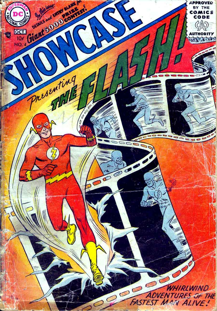 Showcase v1 #4 dc comic book cover art by Joe Kubert (Flash)