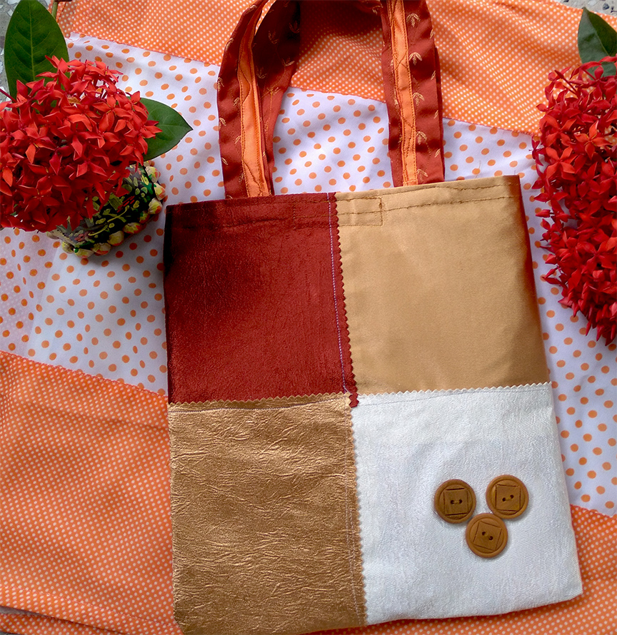 TOTE BAG FROM SCRAP FABRIC/STEP BY STEP METHOD FOR TOTE BAG/EASY TOTE BAG