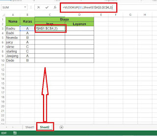 Rumus VLOOKUP Beda Sheet
