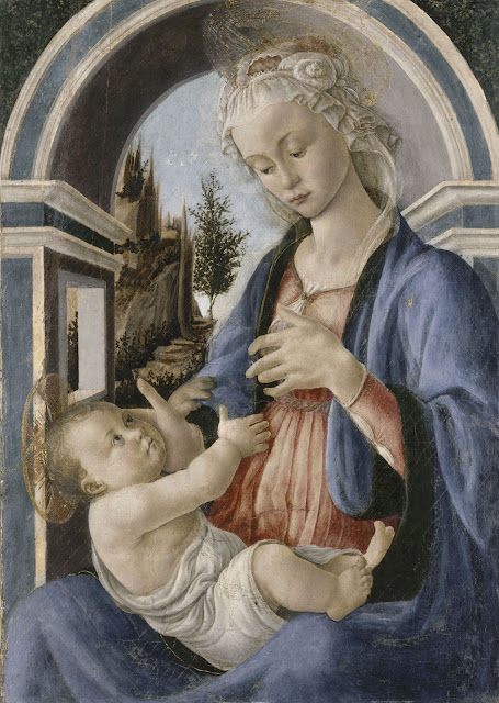 Alessandro Filipepi dit Botticelli (vers 1445 – 1510), Vierge à l’Enfant dite Madone Campana, vers 1467-1470, tempera sur bois de peuplier, 72 x 51 cm, Avignon, Musée du Petit Palais, dépôt du Musée du Louvre, 1976
Photo © RMN-Grand Palais / René-Gabriel Ojéda