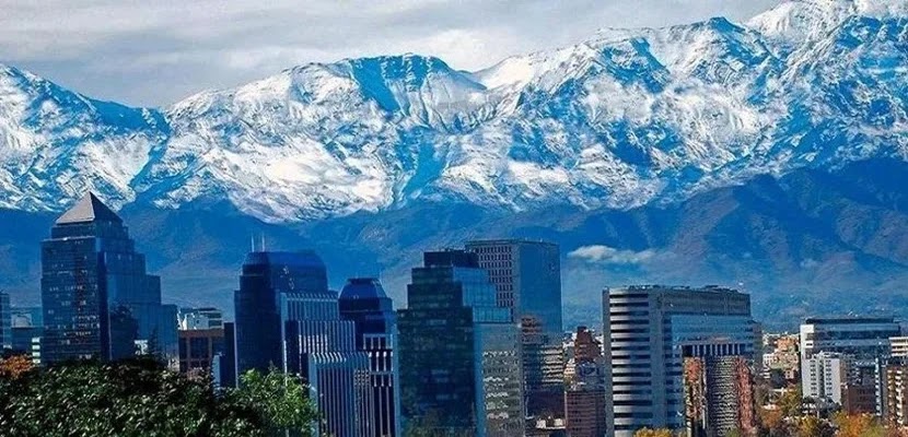 Partial view of Santiago, the Chilean capital.