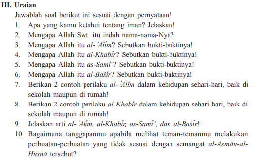 Jawaban Uraian Ayo Berlatih Bab 1 Halaman 14 Pai Kelas 7 Lebih Dekat Dengan Allah Swt Bastechinfo