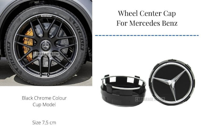 Black Chrome Wheel Center Cap Size 75mm For Mercedes Benz - Cup Model