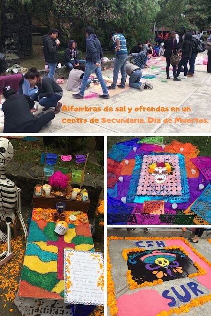 Concurso de alfombras de sal en un plantel de CDMX